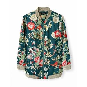 BEULAH STYLE Floral Bomber Jacket